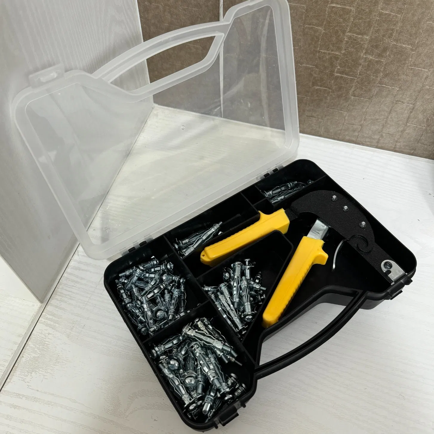 Juego de herramientas de fijación para anclajes de pared hueca, kit de anclajes metálicos y tornillos para paredes de yeso, paredes huecas y paredes de yeso