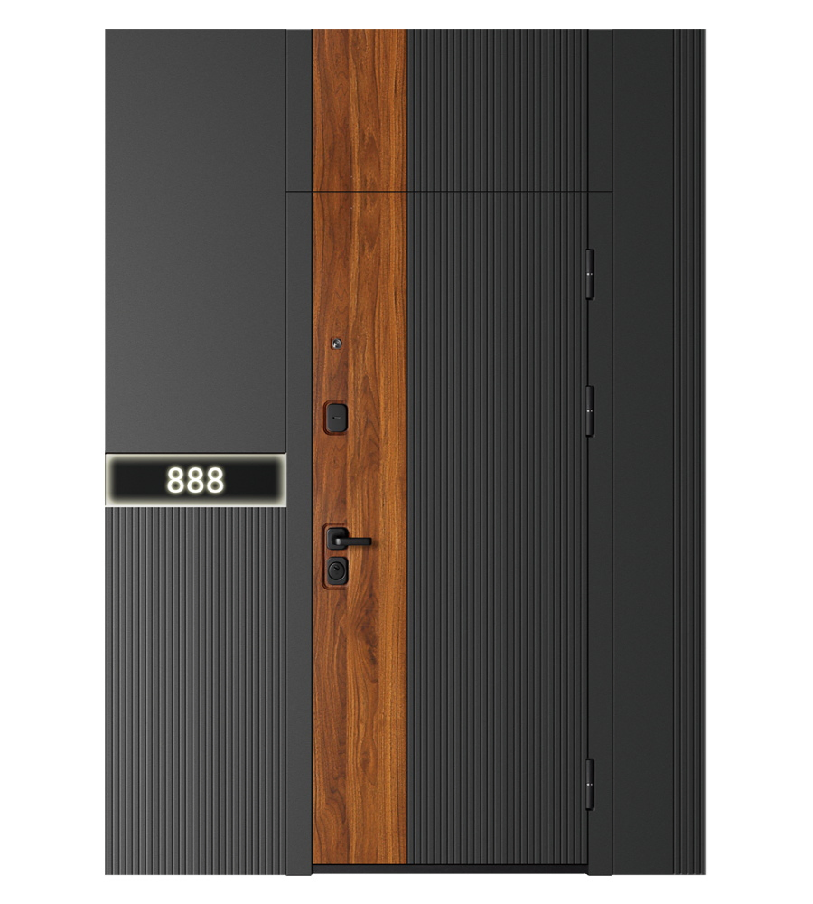 Modern Steel Security Front Door with Multi Point Lock System for Exterior Home Protection