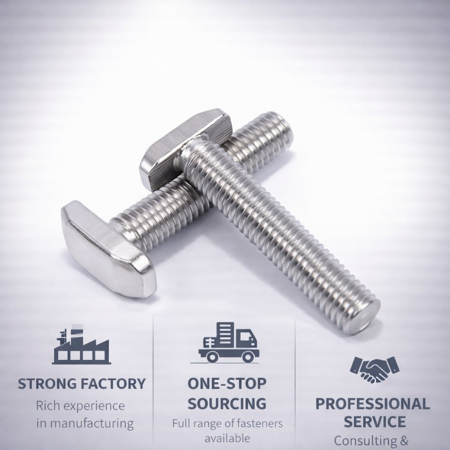 T-Head Bolts Stainless Steel 304/316 DIN Tee Drive Bolts & Studs Solar Panel Mounting