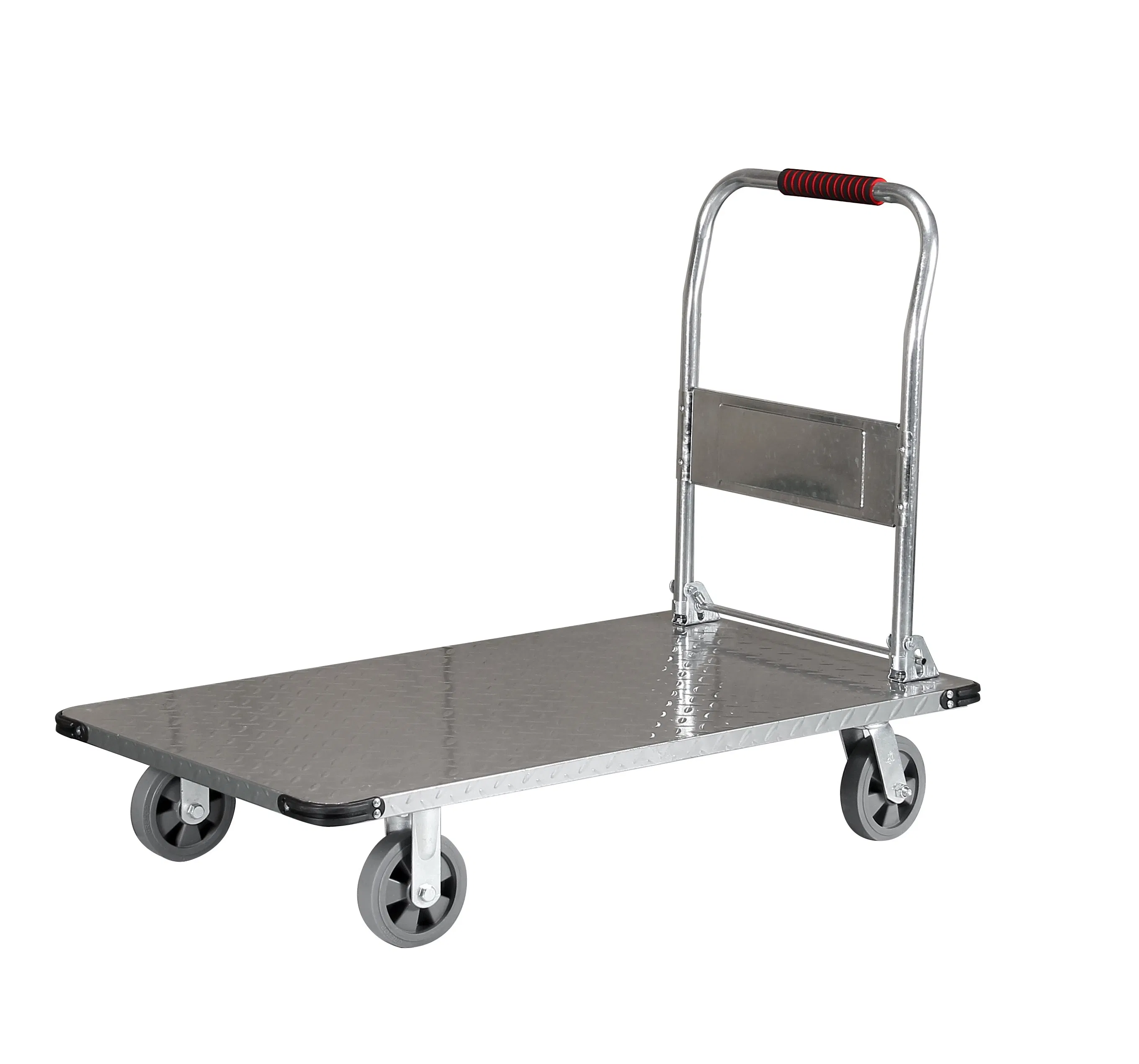 Heavy-Duty Steel Industrial Platform Hand Truck with Zinc Finishing