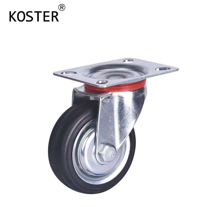 Black Rubber Caster Wheel for Furniture and Trolley
