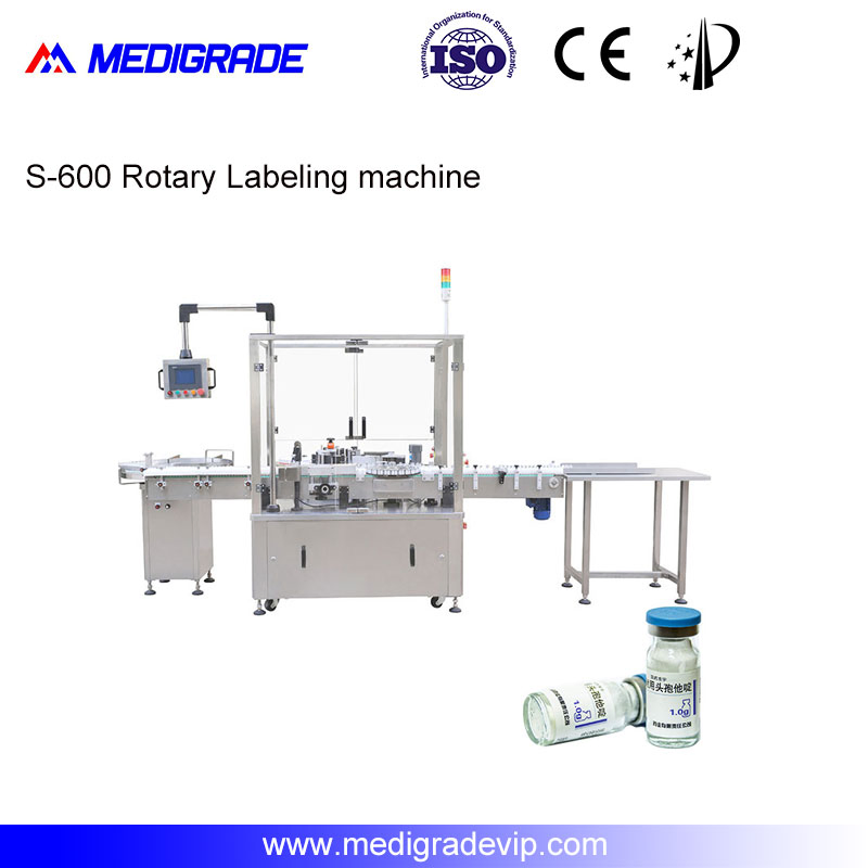 Machine automatique d'étiquetage rotatif de bouteilles