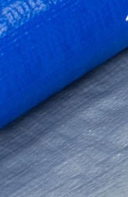 Lona de PE económica – Cubierta de plástico ligera azul plateada / azul doble, multiusos, colores personalizados disponibles
