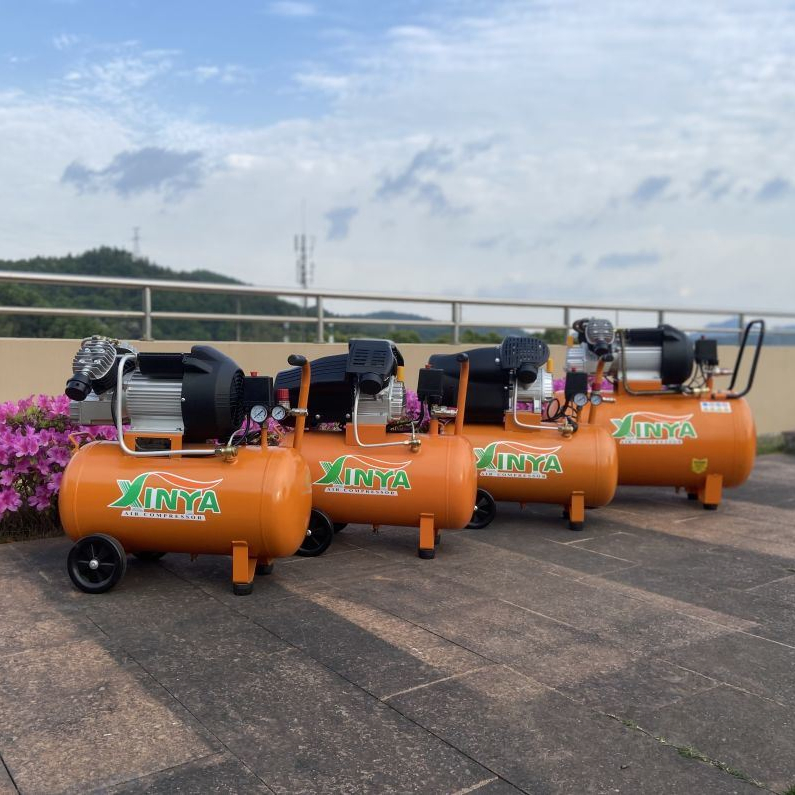 Xinya 50L V 2HP 3HP 42mm 47mm 48mm 8bar Single Phase Portable Double Cylinder Oil Piston Direct-Driven Air Compressor