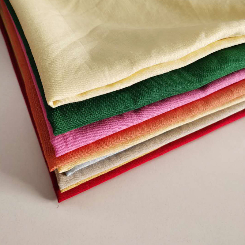 Linen Fabrics 21*21 Woven Fabric for Mens Shirts Piece Dyed Solid Style Gots Certified Organic Linen Cloth
