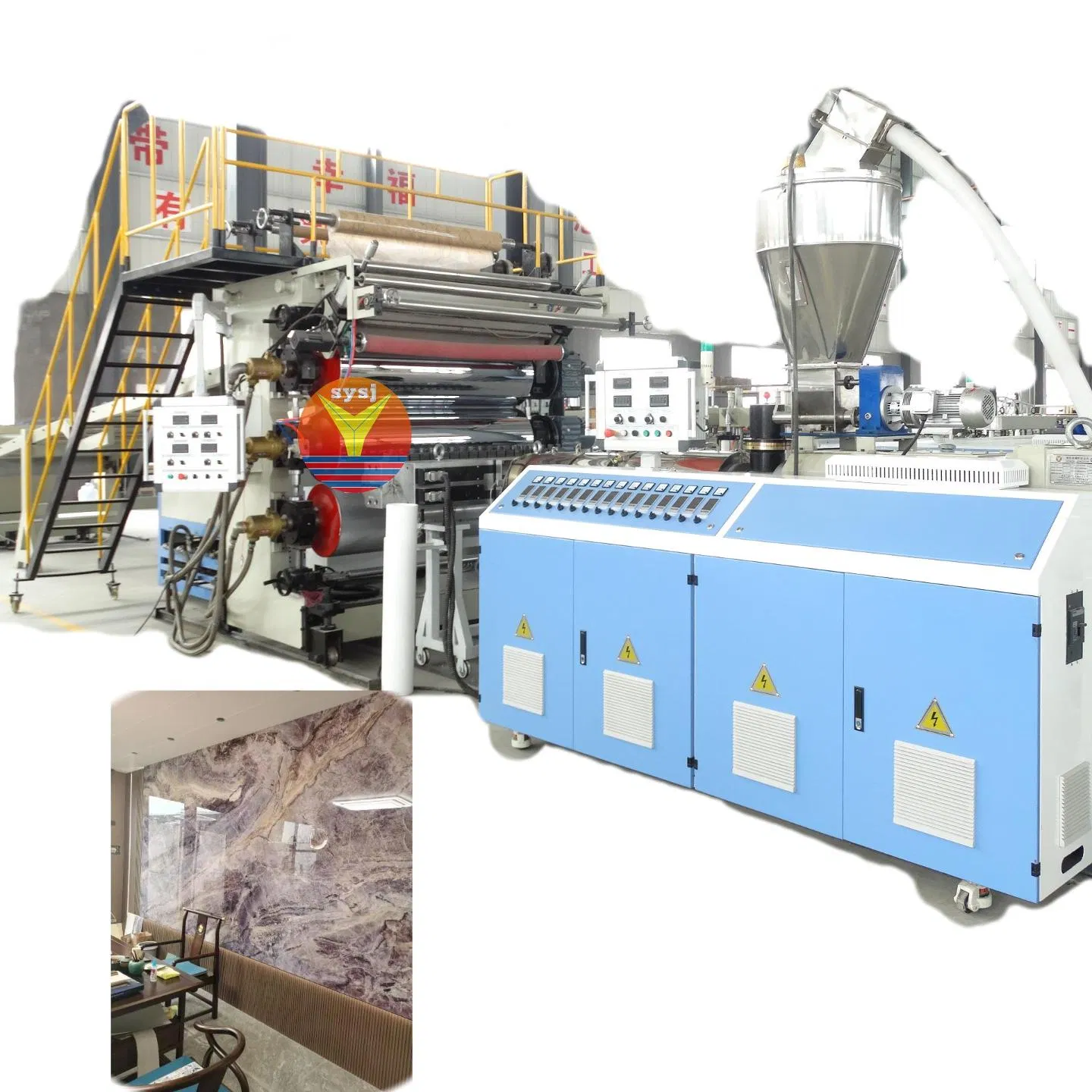 PVC Plastic Artificial Marble Sheet Production Line PVC Marble Profile Extrusion Making Machine
