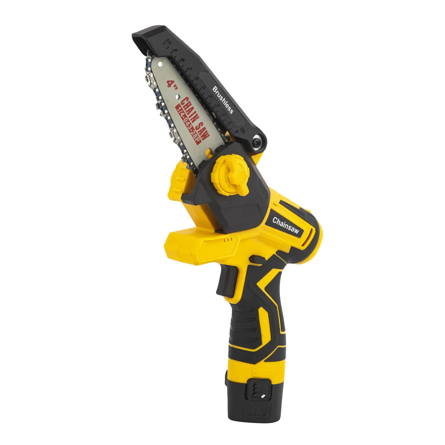 12V Portable Handheld Brushless Mini 4-6 Inches Electric Chain Saw for Wood Tree Cutting Lithium Battery Powered Cordless Chainsaw