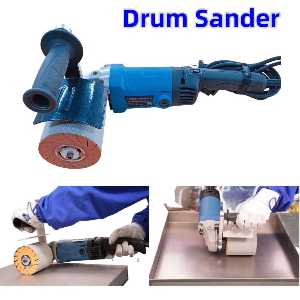 1400W Elektrische Professionelle Edelstahl Schleif Schleifmaschine Poliermaschine Trommel Bandschleifer Oberflächenbearbeitungsmaschine