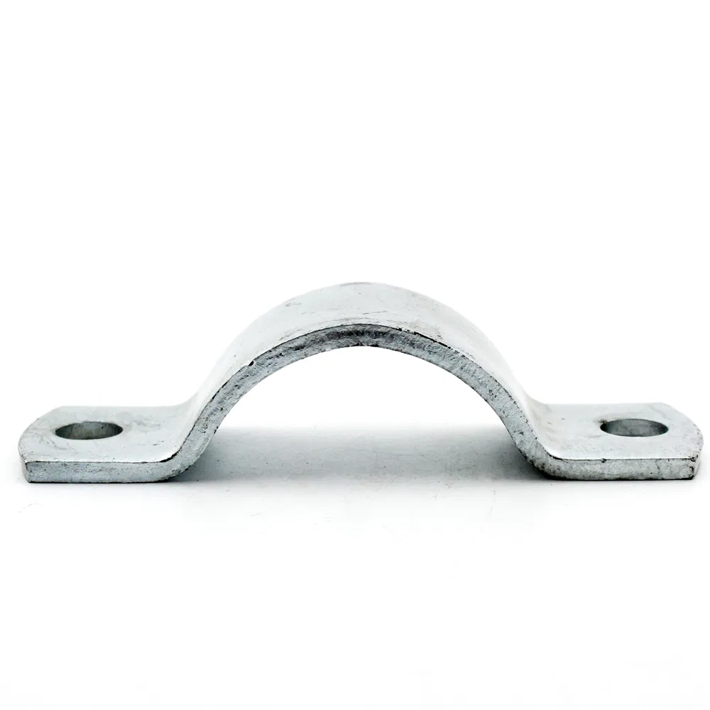 Collare a sella per tubi per impieghi gravosi, personalizzato in acciaio metallico, con fissaggio su due lati, rinforzato e zincato bianco
