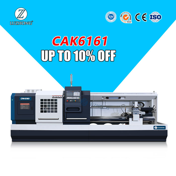 مخرطة CNC ذات سرير مسطح وقضيب صلب أفقي 610 مم CAK6161