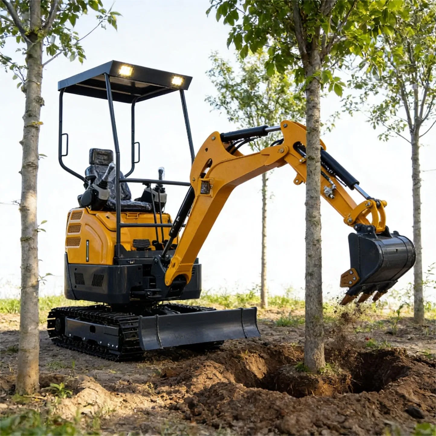 Kompakter hydraulischer Minibagger für effiziente landwirtschaftliche und Bauarbeiten