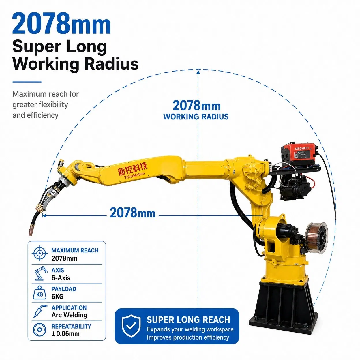 Seam Tracking Automatic Pipe Welding Robot with 6 Axis Robotic Arm for Industrial