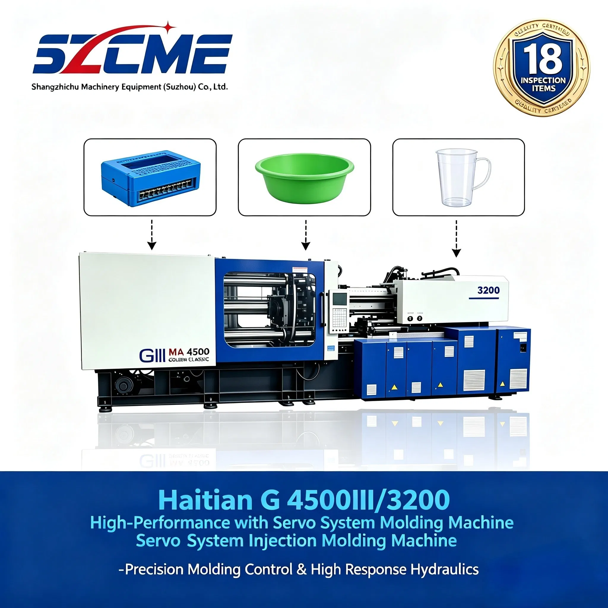 Pressa a iniezione Haitian Giii 450t per parti ultra-precise con funzionamento a basse vibrazioni
