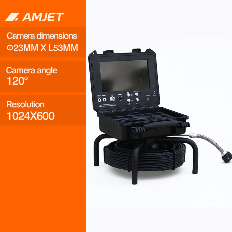 Amjet Draineye-R8 Mini Telecamera per Ispezione Tubi 512Hz per Fogne Commerciali