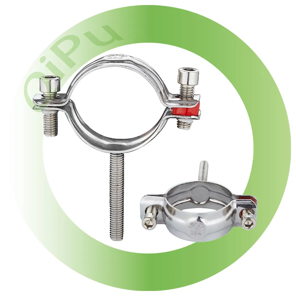 SS304 Pipe Holder Pipe Hanger with Rubber Holder Clamp Square Equal Forged