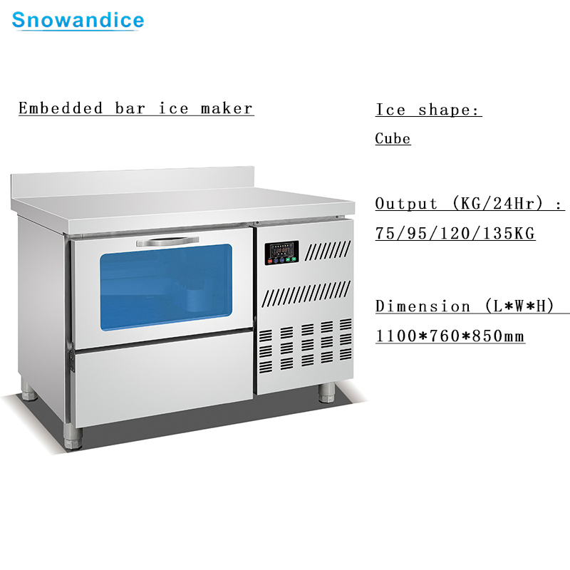 Commercial Bar Ice Machine 95kg Ice Cube Maker