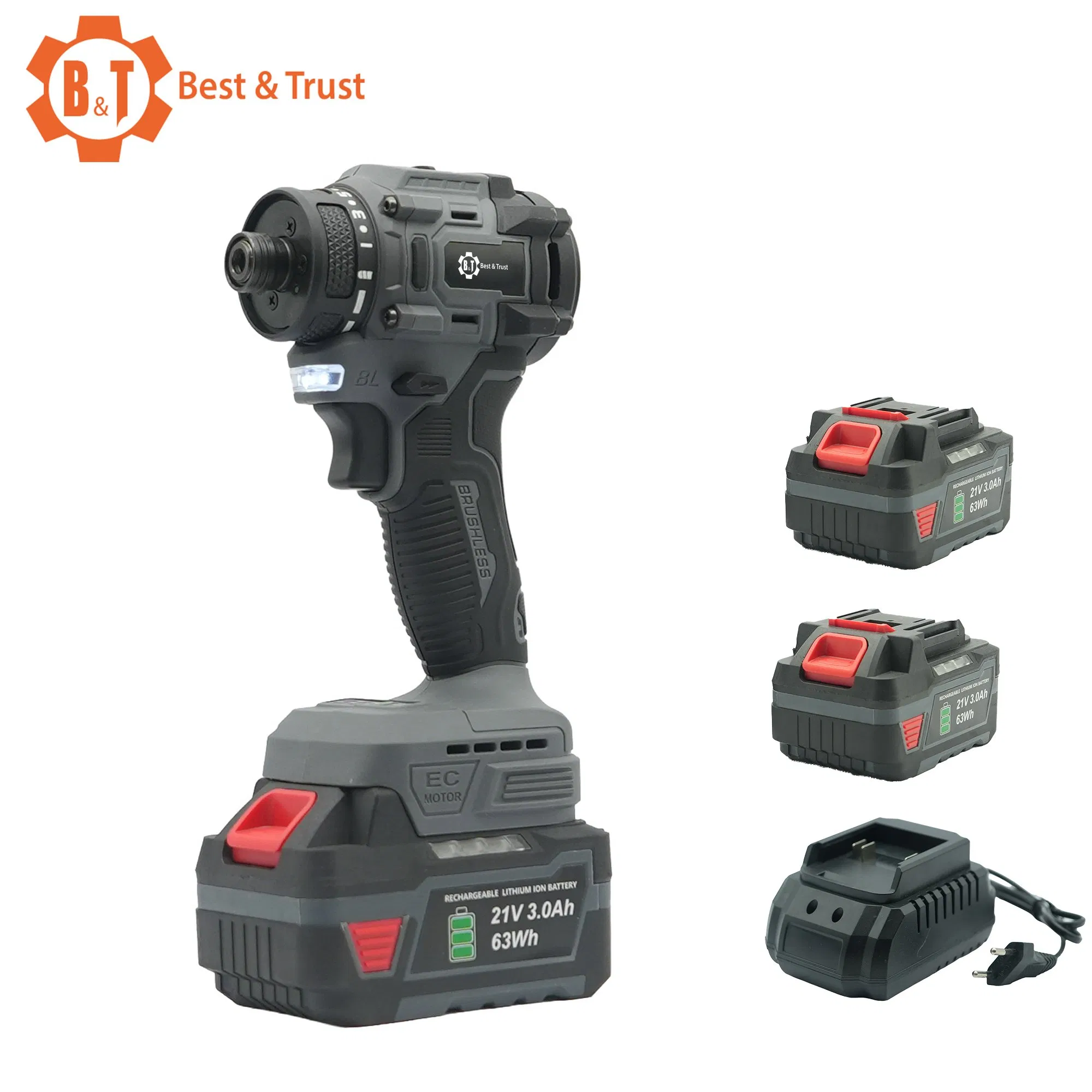 Cordless Screwdriver 21 Levels Torque Adjustment with 6.35mm 1/4" Inner Hex Shaft