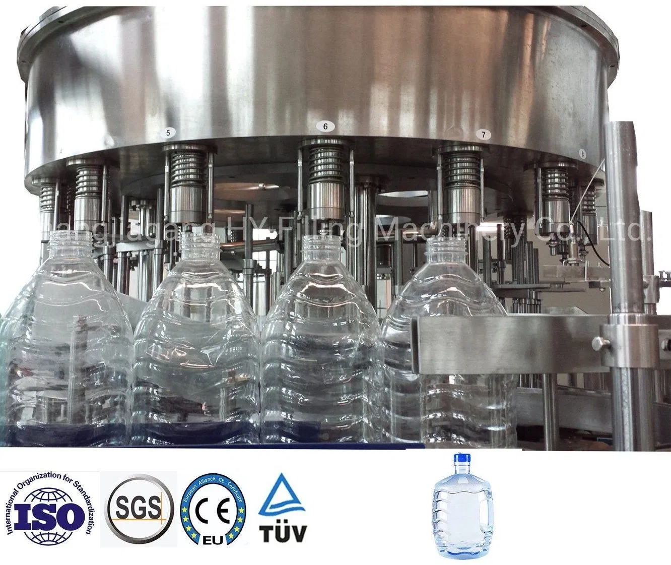 3L-5L Big Gallon Bottle Beverage Drink Liquid Water Filling Plant Machine Rotary Filling Bottle Beverage Pure Water Machine
