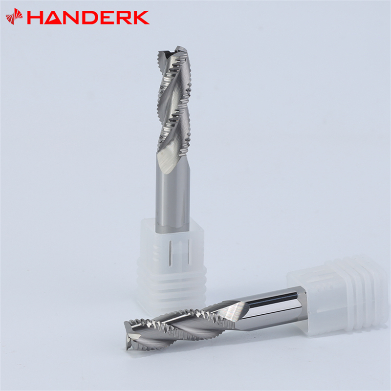 Handerk Custom 4 Flute Carbide Rough Milling Cutters HRC55 Roughing End Mill for Aluminum