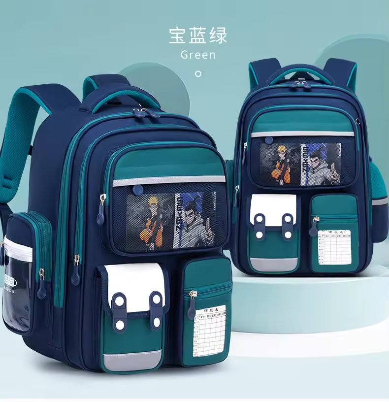 Kids School Backpack for Grades 1-6, Large Capacity Waterproof Polyester Bag