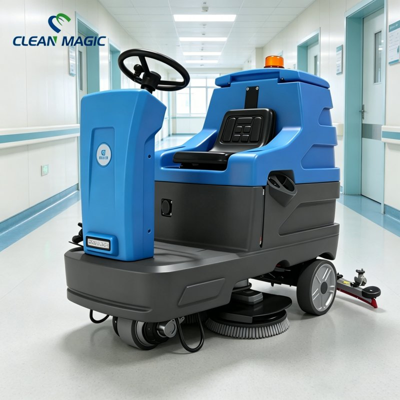 Double-Brush Vehicle Floor Cleaning Machine Heavy Industry Workshop Oil-Stained Floor Cleaning and Mopping All-in-One Machine CM85