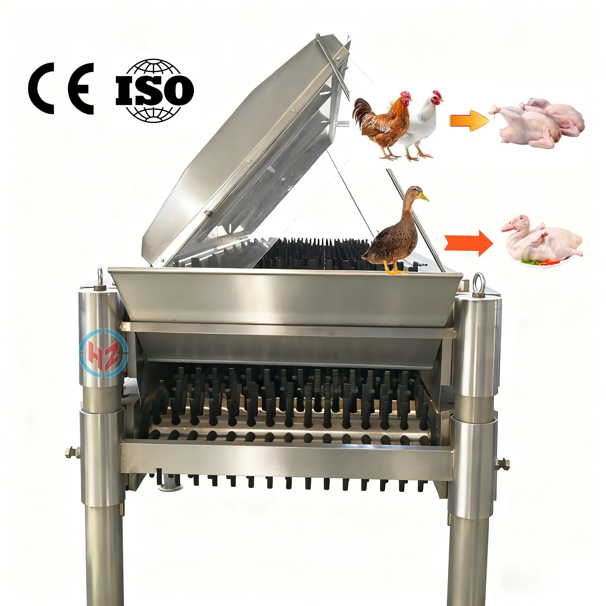 Horizontal Poultry Plucker Machine Full SUS304 Automatic for Slaughter Processing Line