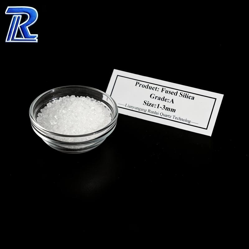 Quarzo fuso ad alta purezza 1-3 mm per uso refrattario