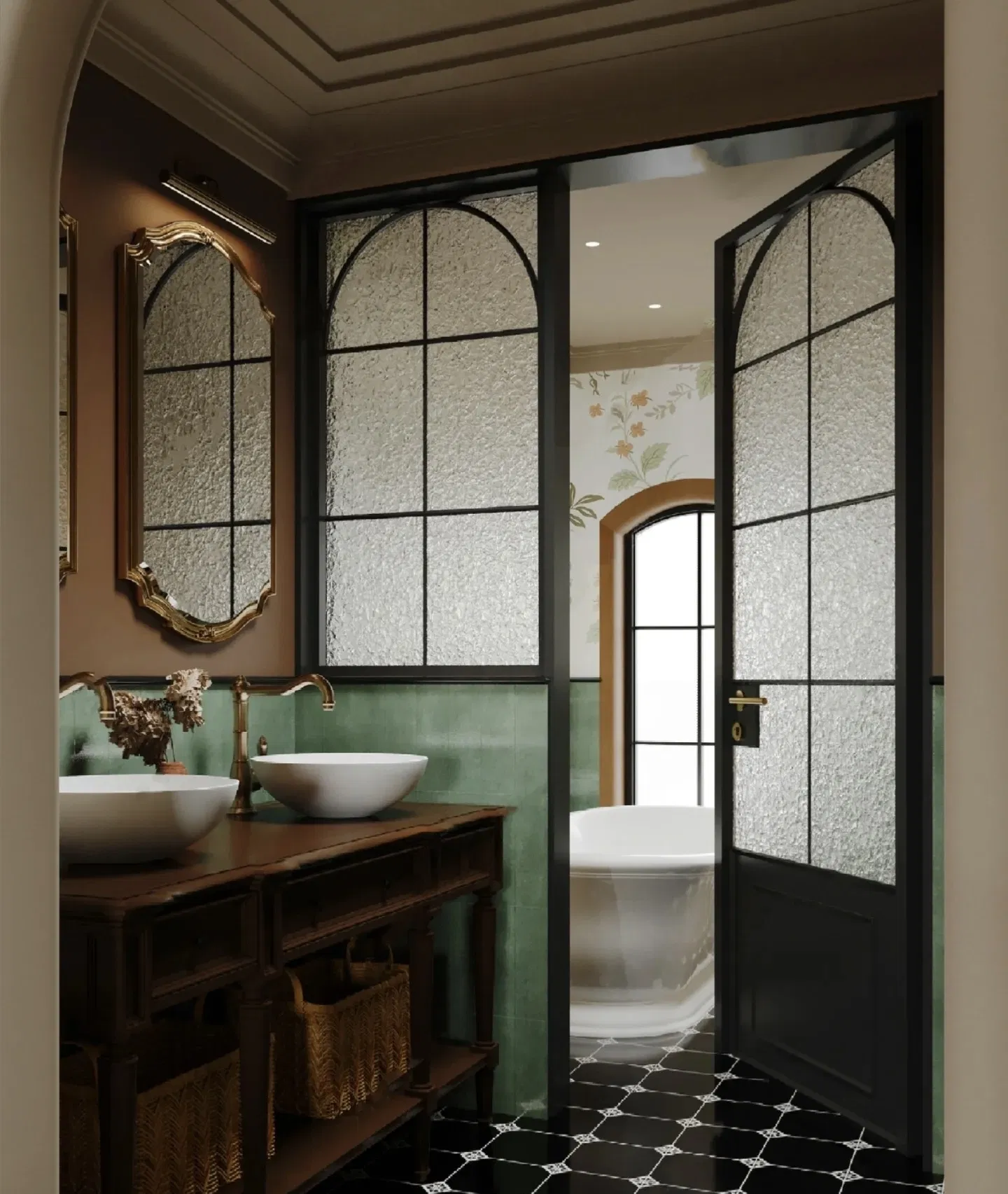Minimalist Fluted Glass Interior Door Reeded Tempered Glass Door for Modern Interior Design