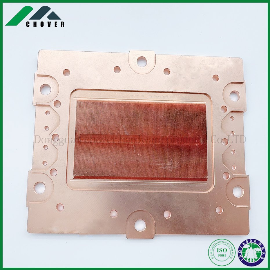 Disipador de calor de aletas de cobre de alta potencia y alta densidad de 0,15 mm para refrigeración líquida