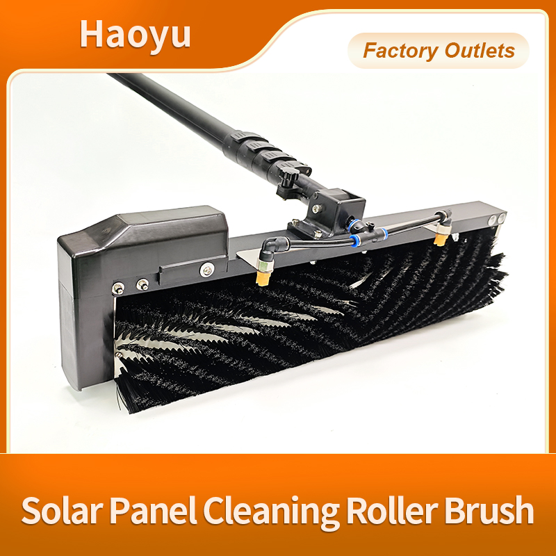 Soft Nylon Filaments Dual Power Supply Solar Panel Cleaning Roller Brush