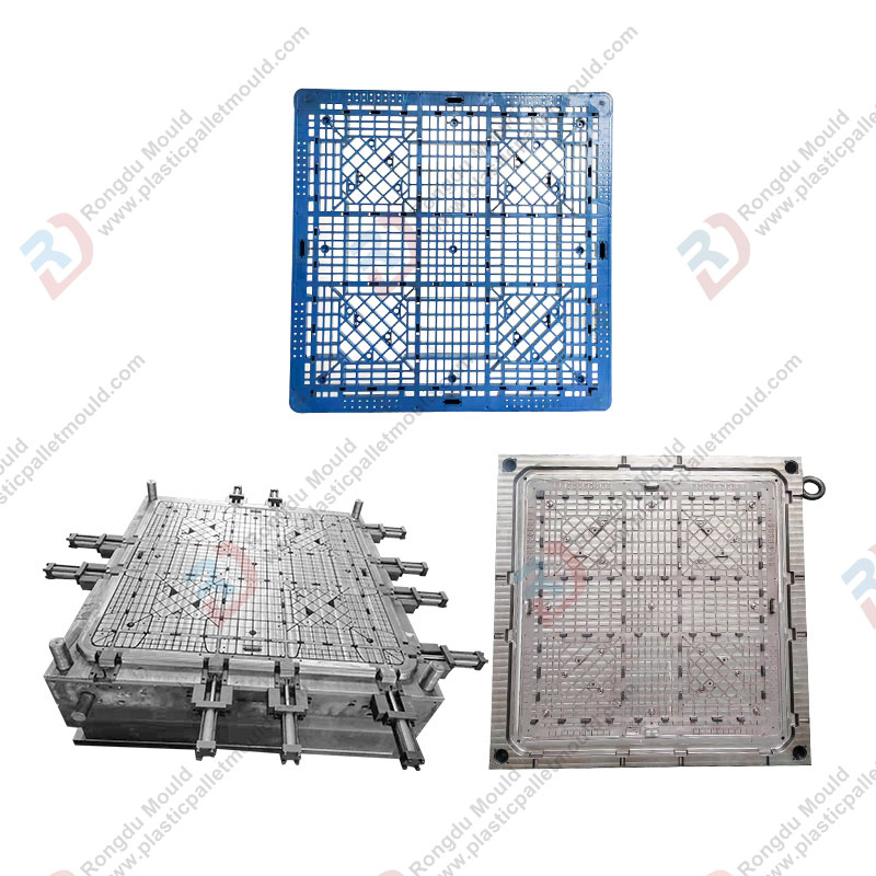 1500*1500*150mm HDPE Doppeldecker kundenspezifische Schweißgitter Drei-Kufen-Transport-Lade-Kunststoff-Spritzguss-Palettenform
