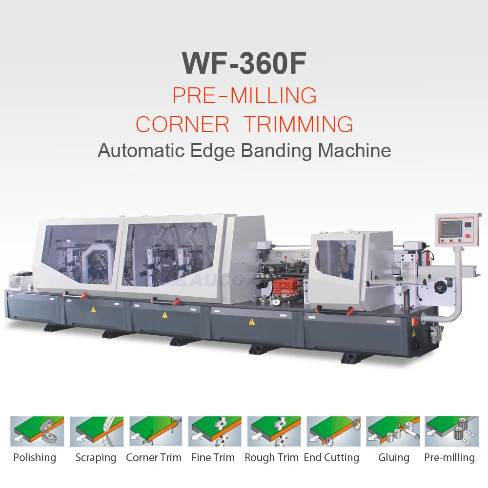 WF360F Automatic Edge Banding Machine, Wood Corner Rounding End Rounding Edge Banding Trimming Cutting Trimmer Machine