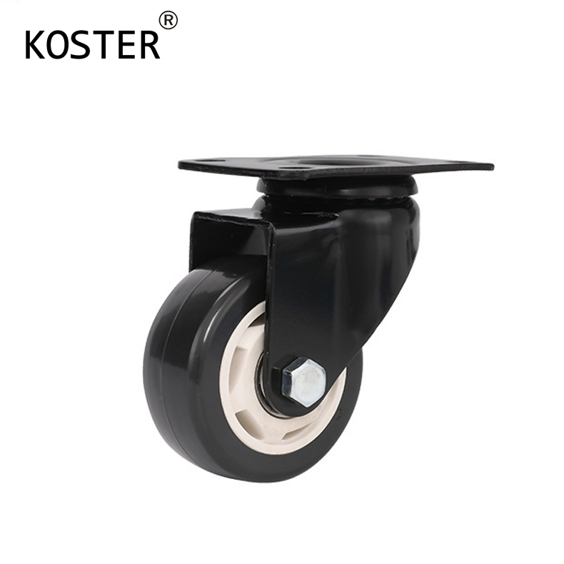 2,5 pouces 3 pouces 4 pouces Roue de roulette industrielle noire en PU/PVC