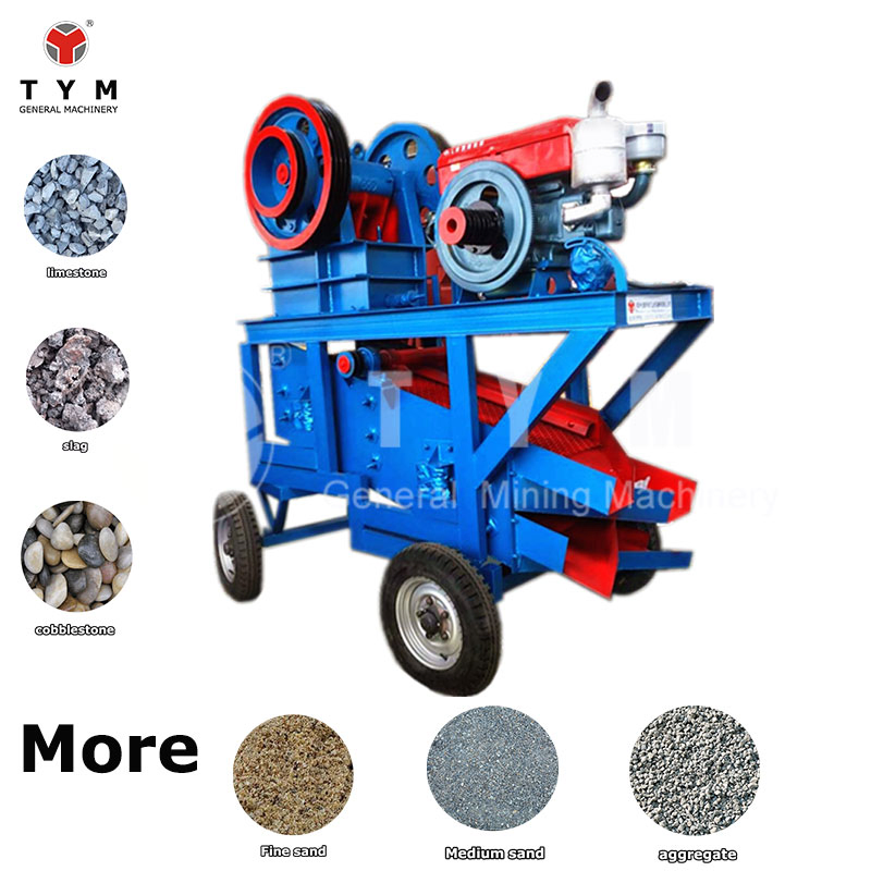 Low Cost Mini Stone Crusher Machine Jaw Crusher with Diesel for Rock Limestone