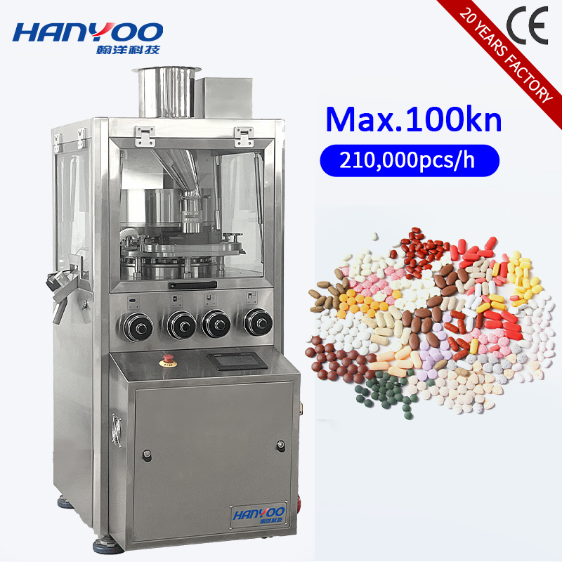 Hanyoo High Speed Rotary Tablet Press Machine for Pharmaceutical Industry Chewable Tablet Pill Pressing Making