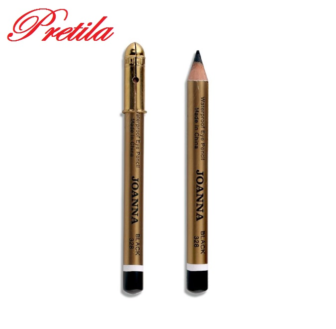 Wooden Cosmetic Pencil for Eyebrow with Golden Metal Cap