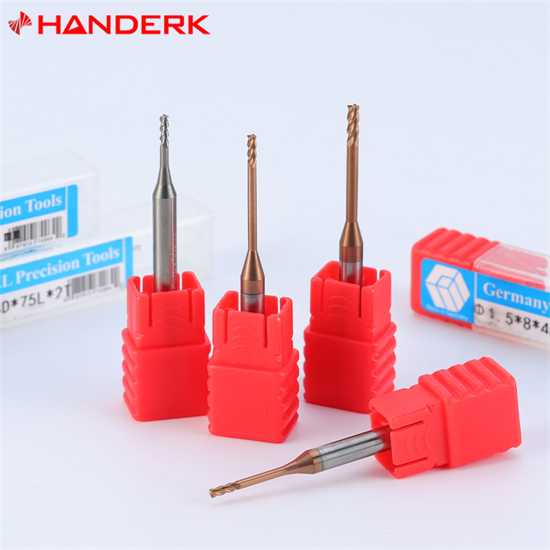Handerk 2/4 Flute Solid Carbide Milling Cutter HRC55 Long Neck Square End Mill for CNC Tool