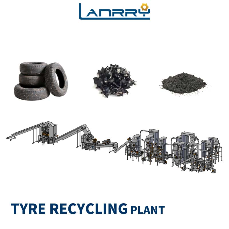 1tph Scrape Tyre Shredding Grinding System Tire Recycling Machine for Rubber Powder