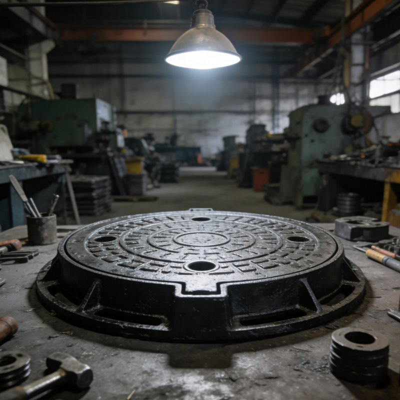 EN124 D400 CE Certified Customized Round Ductile Cast Iron Sewage Manhole Cover