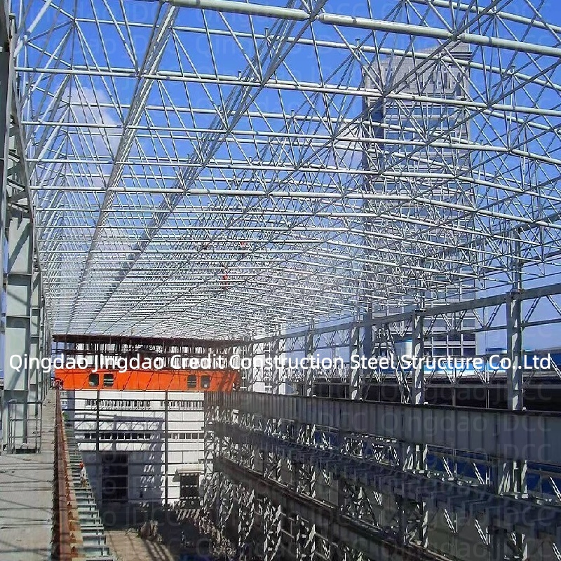 Metal Steel Structure Prefabricated Heavy Duty Customized Wide Span Pipe Truss Support Frame