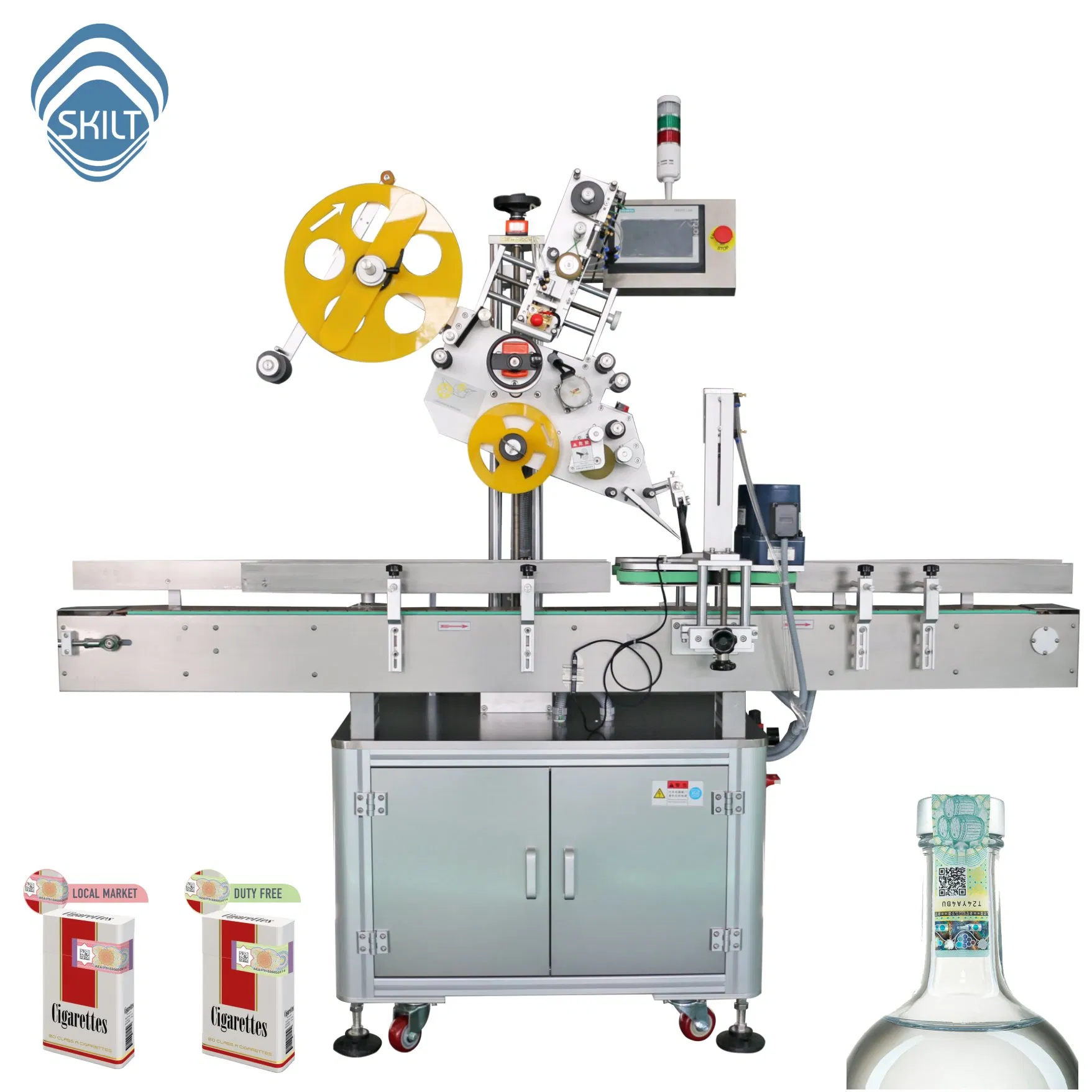 Skilt High Speed Sticker L Shape U Shape Labelling Box Bottle Tray Labeling Machine Tax Stamp Labeler Label Applicator Manufacturer