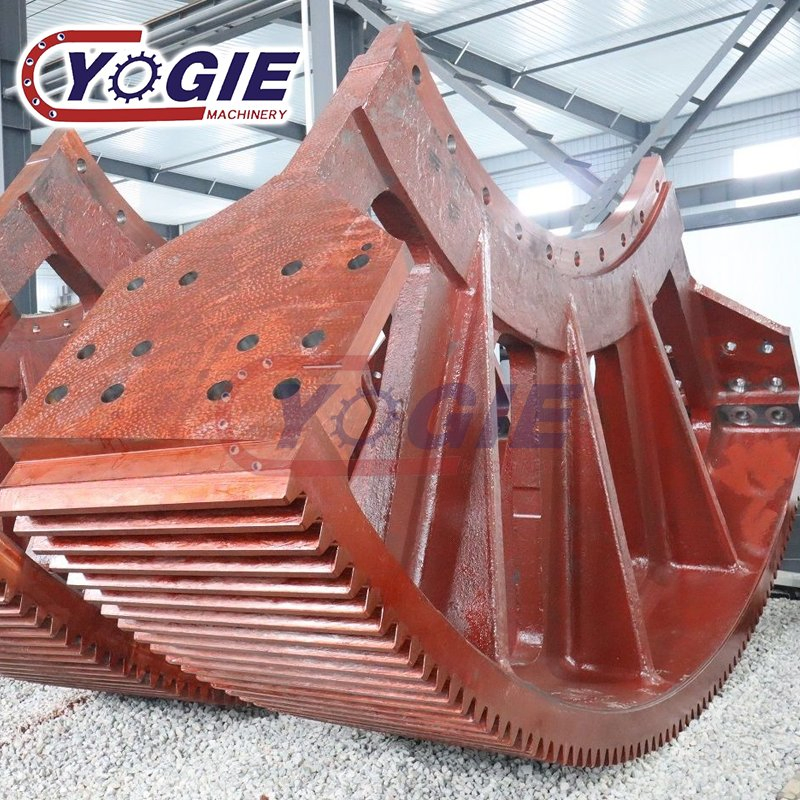 Large Ring Gear Split Girth Gear Casting Steel Rotary Kiln Segment Gear
