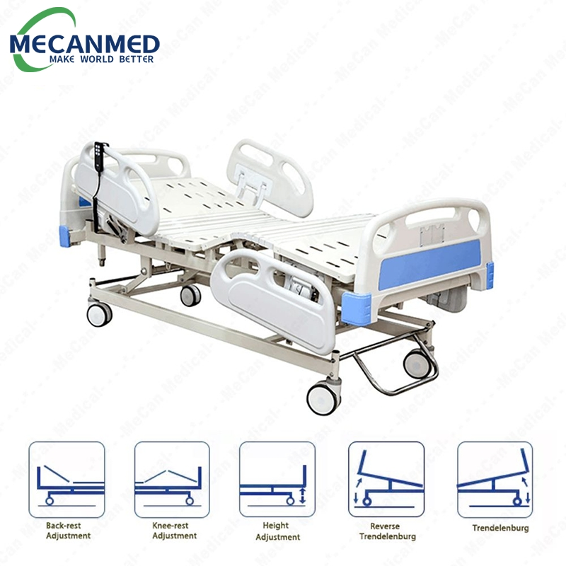 5 Function Electric Hospital Bed Medical Patient Bed for ICU Ward