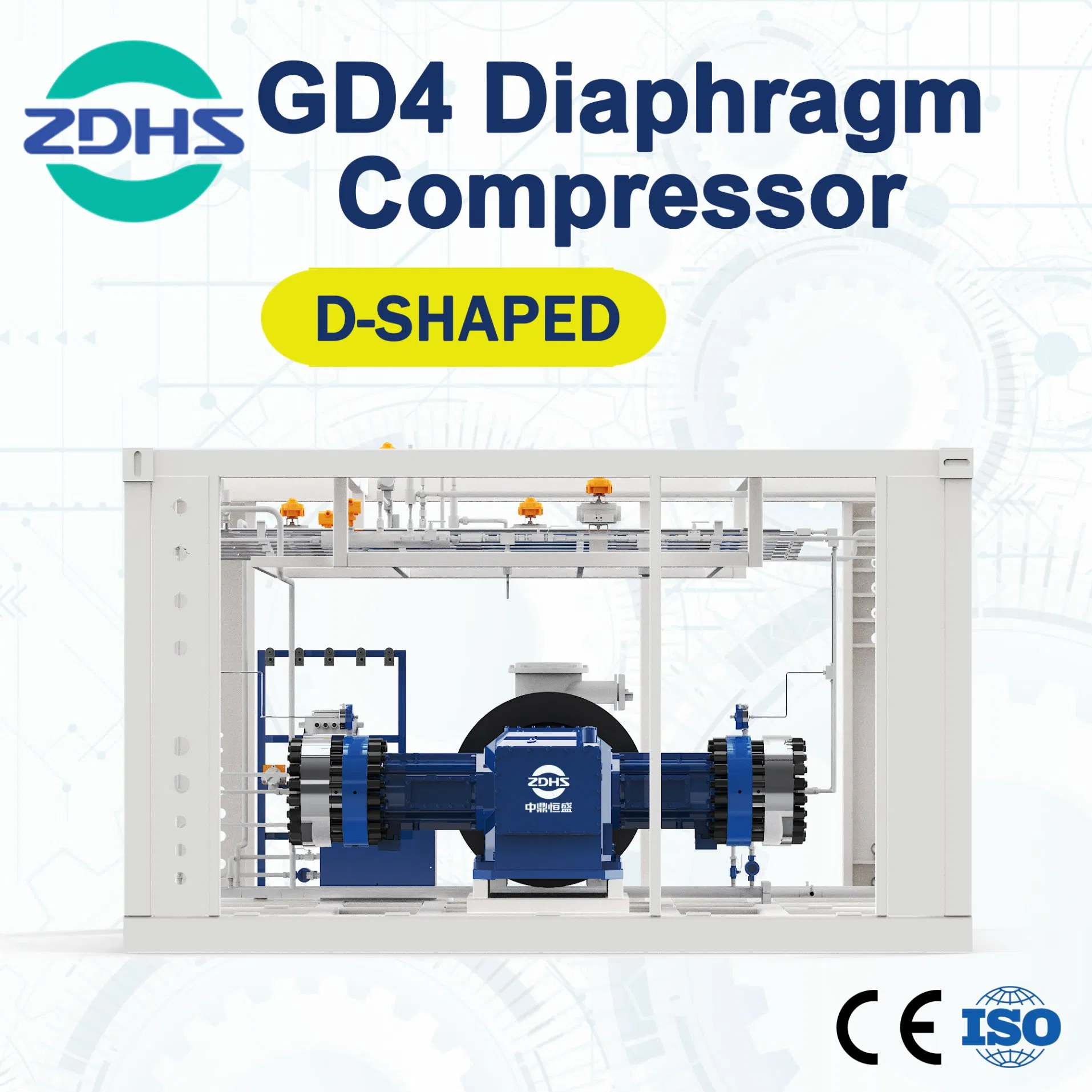 70MPa/35MPa Diaphragm Hydrogen Compressor for Hydrogen Filling Station CE ISO Certificate