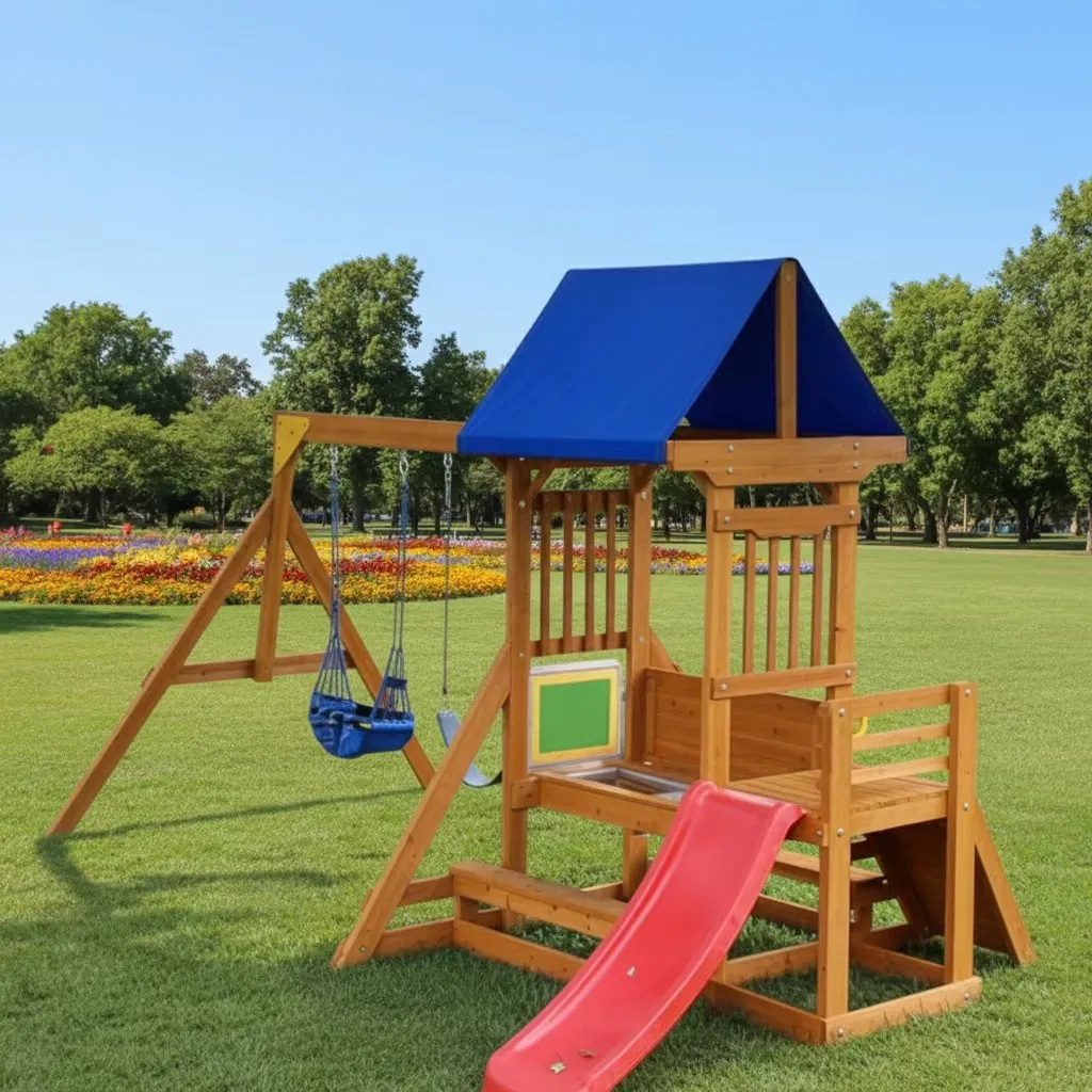 Commercial Grade Moisture-Proof Wooden Playground Equipment for Outdoor Fun