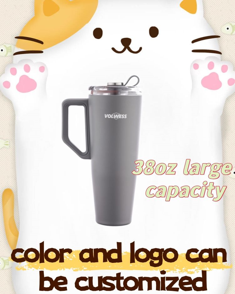 40oz 304 Food Grade Stainless Steel Thermal Tumbler, BPA Free, Keep Hot &amp; Cold, Car Friendly Travel Mug with Handle Option