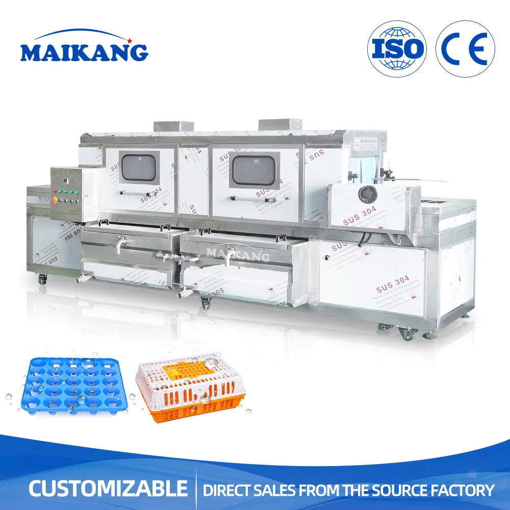 Industrial Automatic Plastic Crate Tray Basket Box Plate Washer for Slaughterhouse Dairy Plant