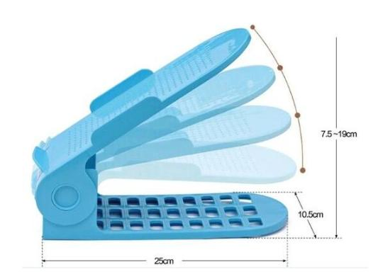 Creative Simple Plastic Double-Layer Thickened Adjustable Shoe Rack Shoe Holder