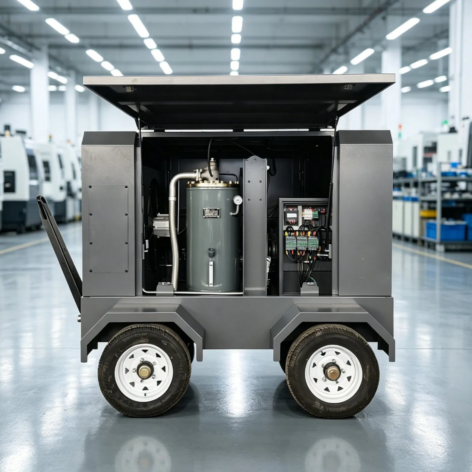 High Pressure Electric Mobile Screw Air Compressor 75kw 10.2m³/Min 1.3MPa CE Approved