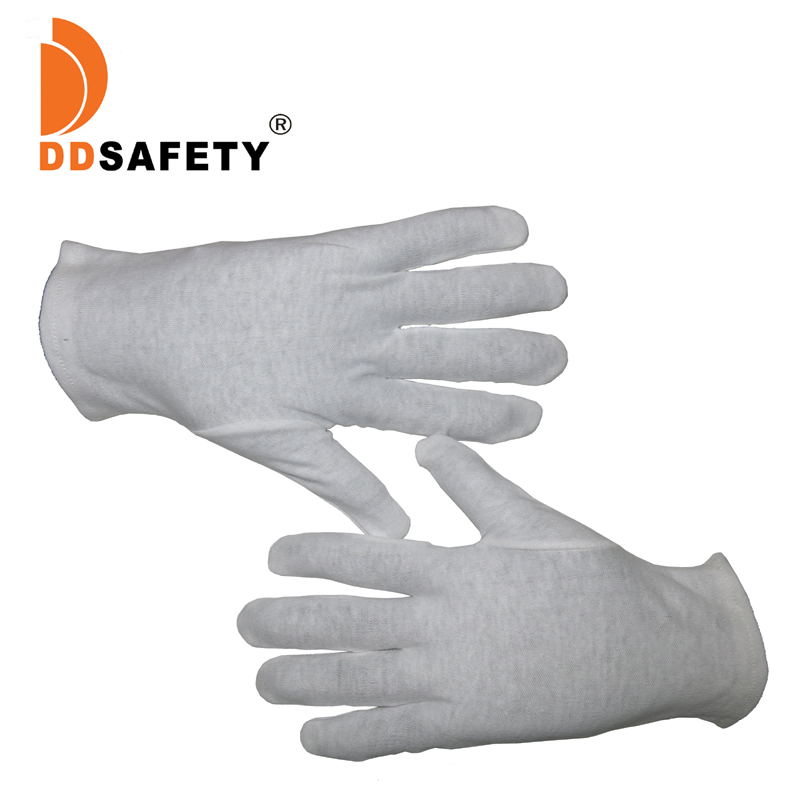 100% Cotton White Gloves for Jewelry Inspection